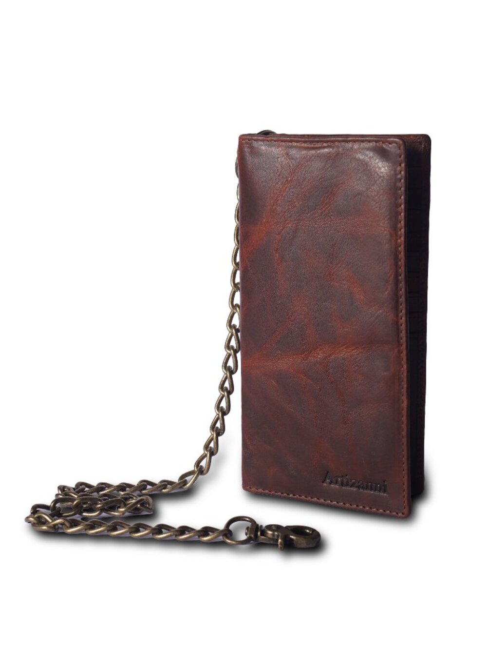 Biker Wallet  Bifold Wallet for Men and Women, Long Natural Full Grain Handmade